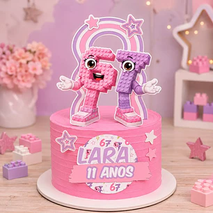 Arquivo de Corte Topo de Bolo 67 Rosa | Studio + PDF