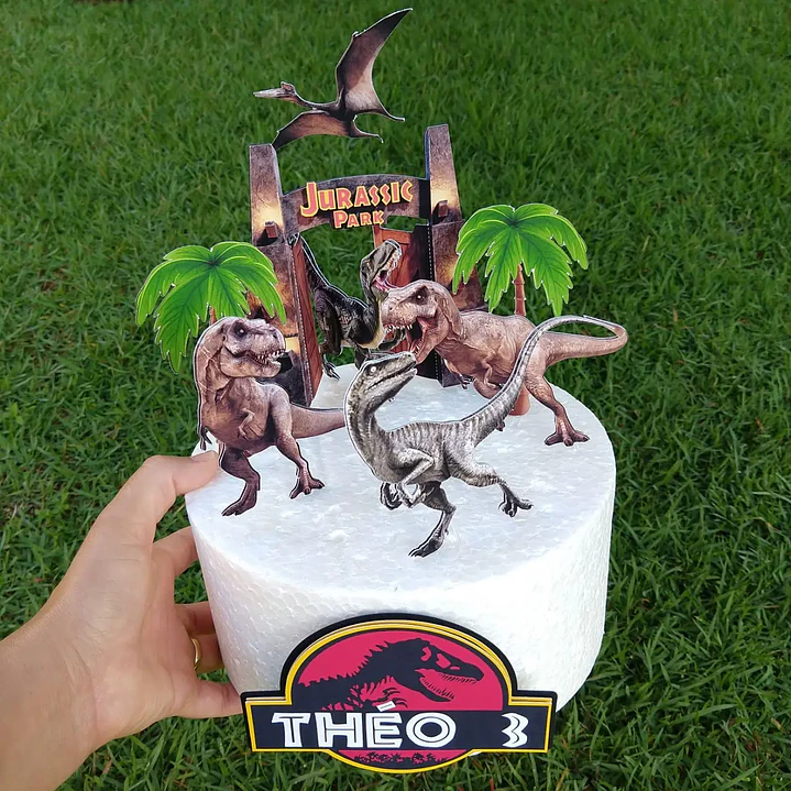 Arquivo de Corte Topo de Bolo Jurassic Park | Studio + PDF 1