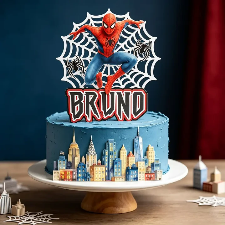 Arquivo de Corte Topo de Bolo Homem aranha | Studio + PDF 1