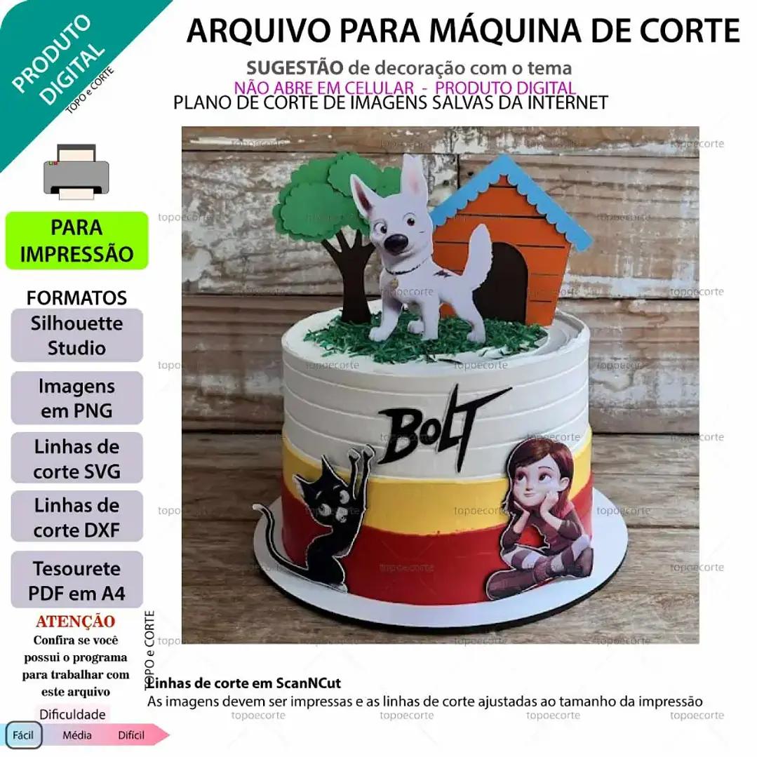 Arquivo de Corte Topo de Bolo Bolt Superção | Studio 1
