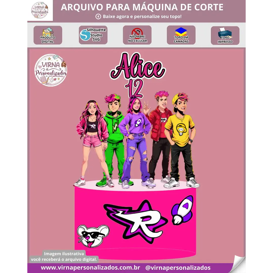 Arquivo de Corte Topo de Bolo Dos Rosas | Studio  1