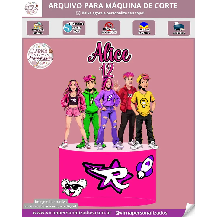Arquivo de Corte Topo de Bolo Dos Rosas | Studio  1