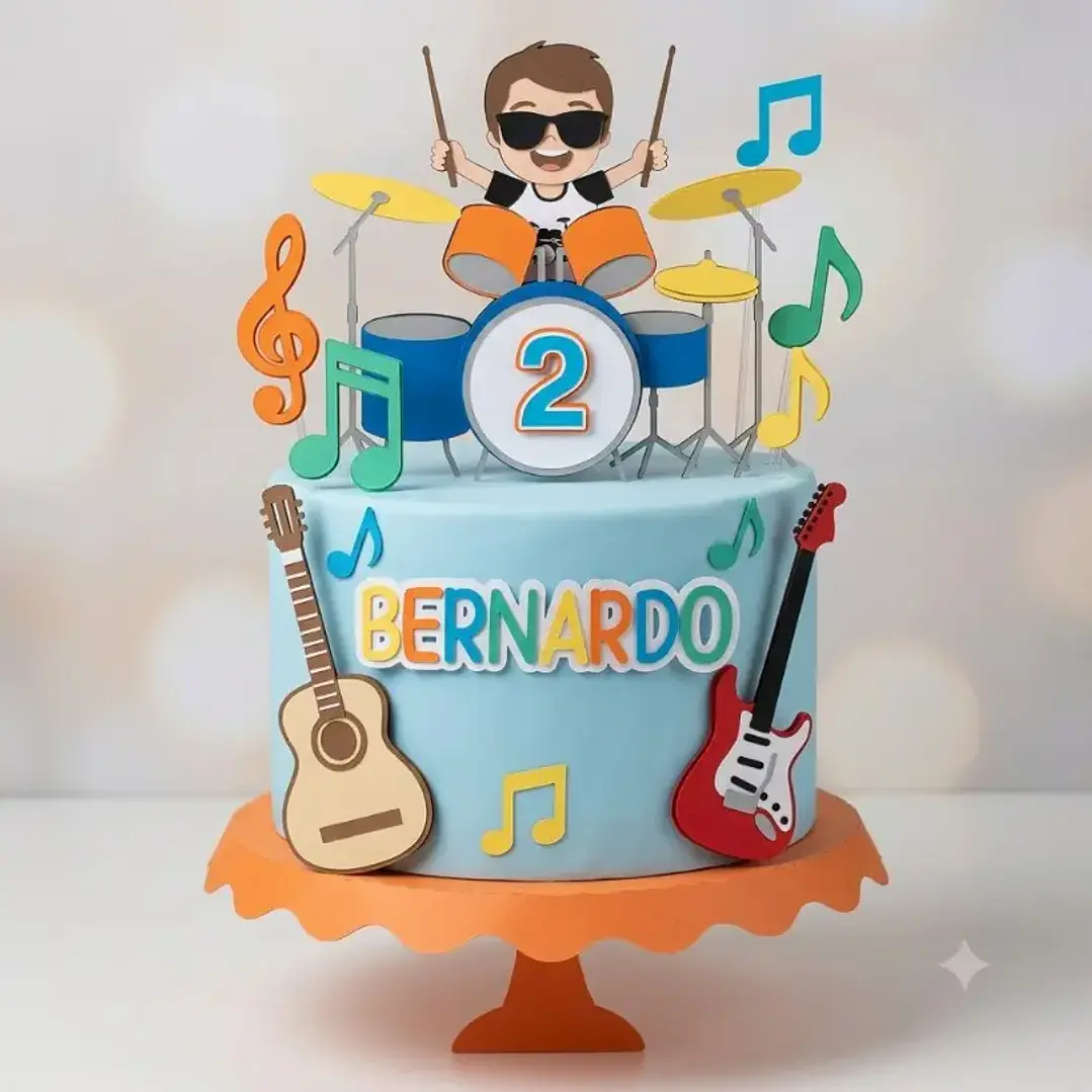 Arquivo de Corte Topo  de bolo Baterista Menino | Studio  1