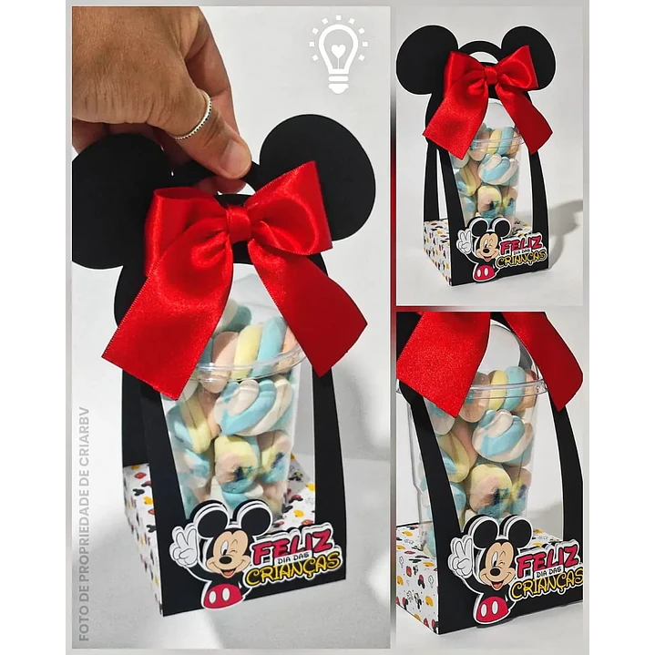 Arquivo de Corte Caixa Copo Bolha Mickey | Studio + PDF 1