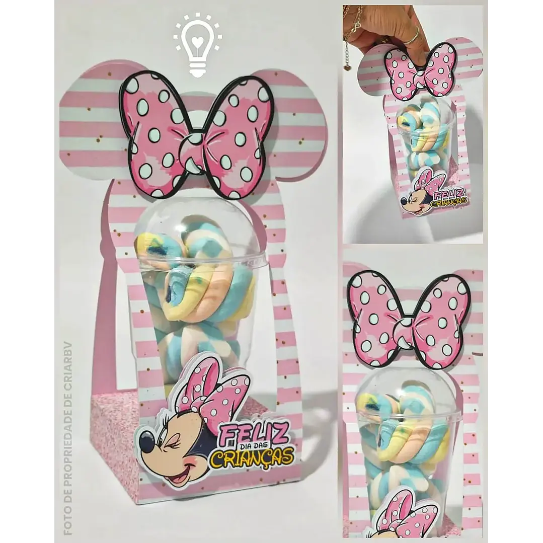 Arquivo de Corte Caixa Copo Bolha Minnie | Studio + PDF 1