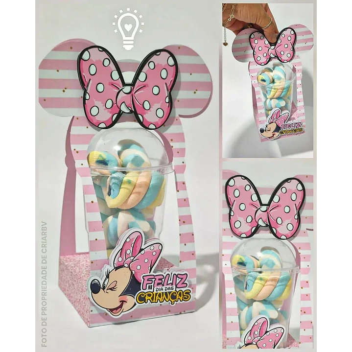 Arquivo de Corte Caixa Copo Bolha Minnie | Studio + PDF 1