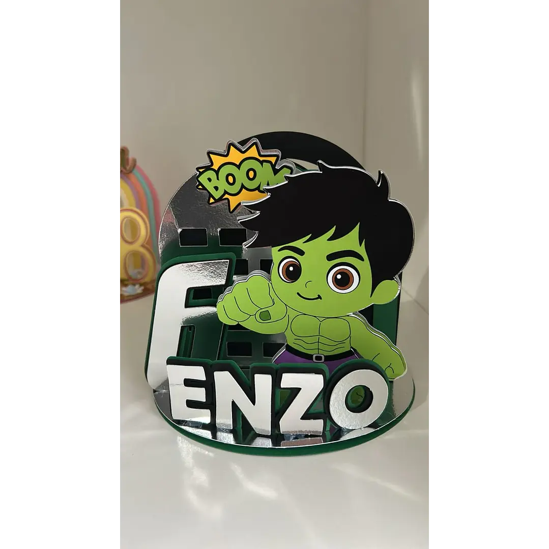 Arquivo de Corte Topo de Bolo Cenário Hulk | Studio 1