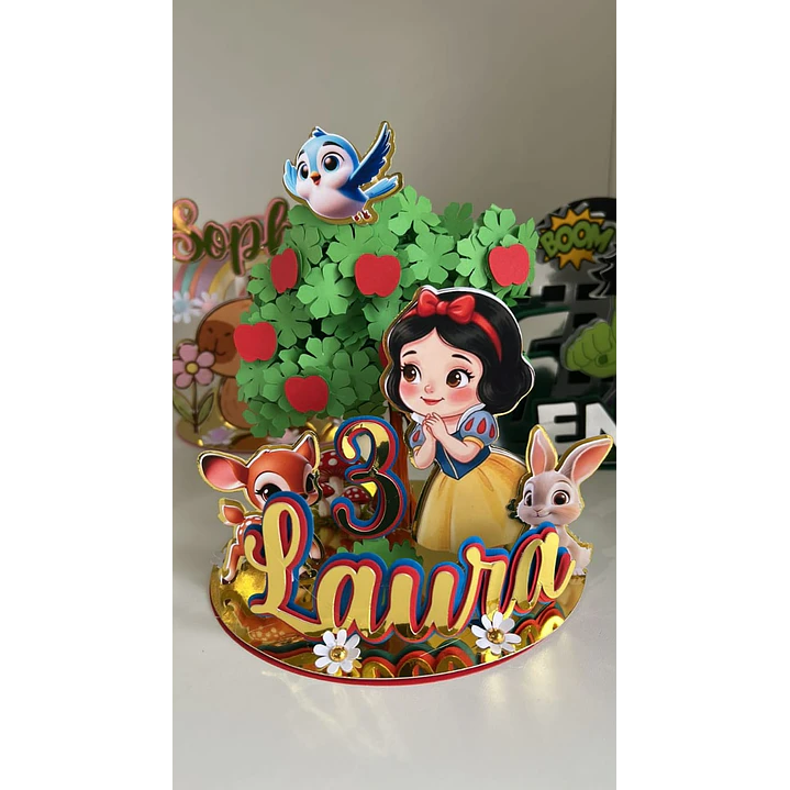 Arquivo de Corte Topo de Bolo Cenário Branca de Neve | Studio 1