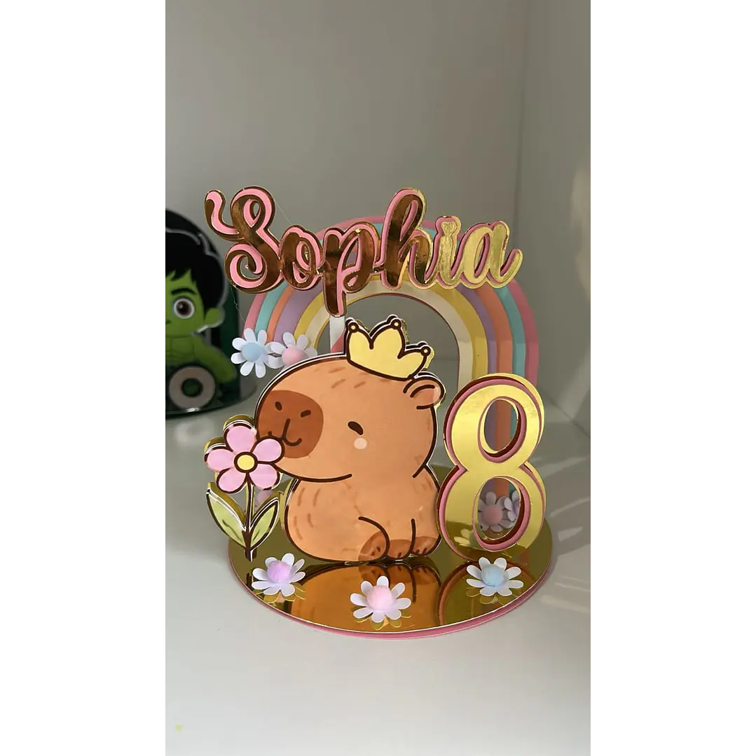 Arquivo de Corte Topo de Bolo Cenário Capivara | Studio 1