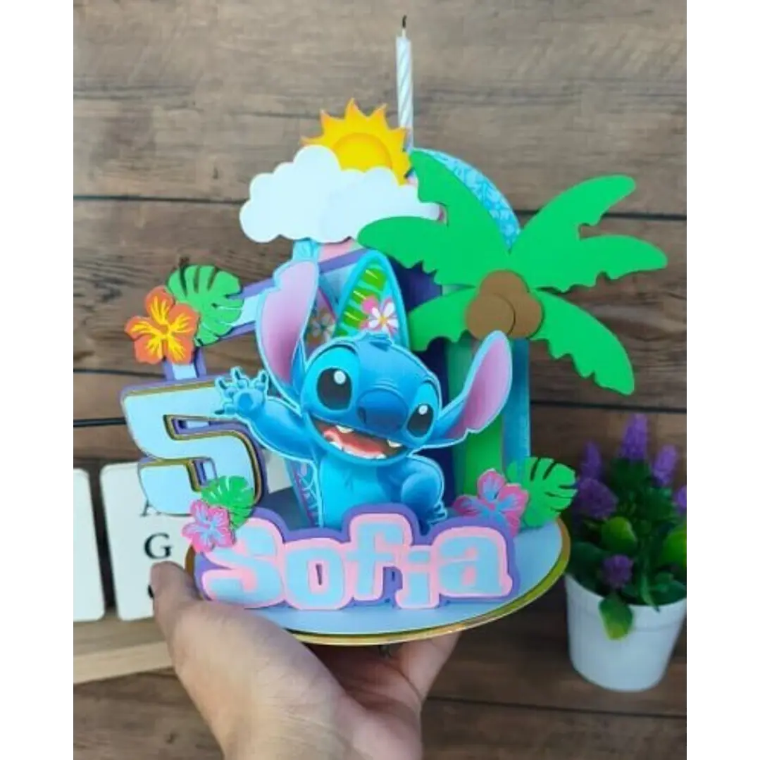 Arquivo de Corte Topo de Bolo Cenário Stitch | Studio 1