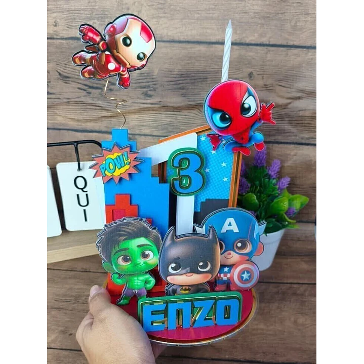 Arquivo de Corte Topo de Bolo Cenário Vingadores | Studio 1