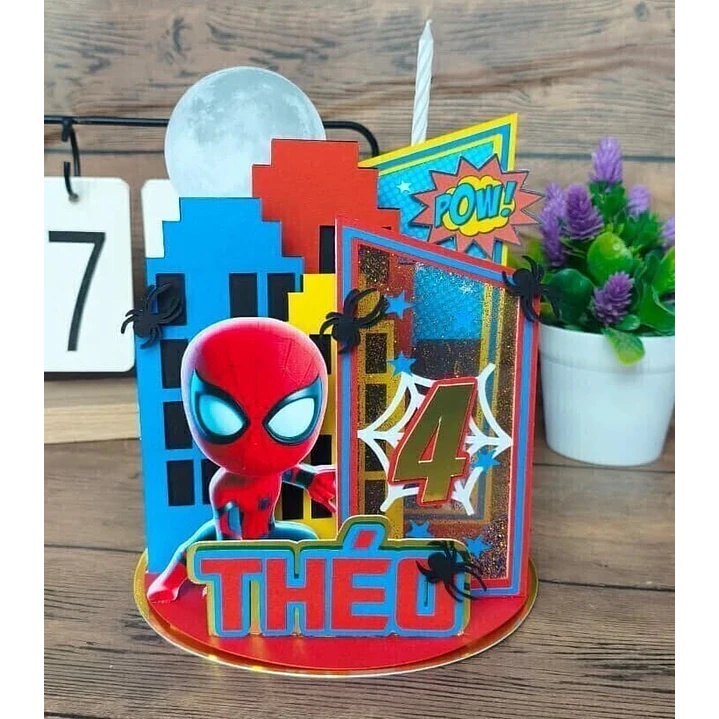 Arquivo de Corte Topo de Bolo Cenário Homem Aranha | Studio 1
