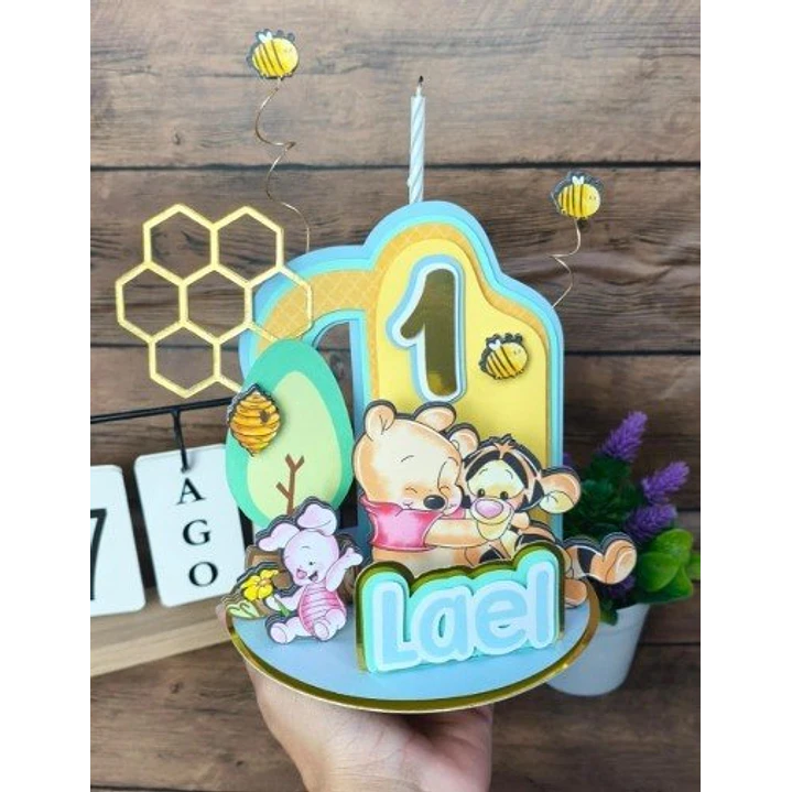 Arquivo de Corte Topo de Bolo Cenário Ursinhos Pooh | Studio 1