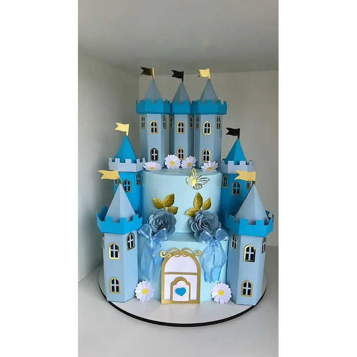 Arquivo de Corte Topo de Bolo Cenário Castelo  3d 01  | Studio 1