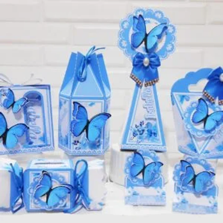 Arquivo de Corte Kit Festa Borboletas Azul 48 | Studio + PDF 1