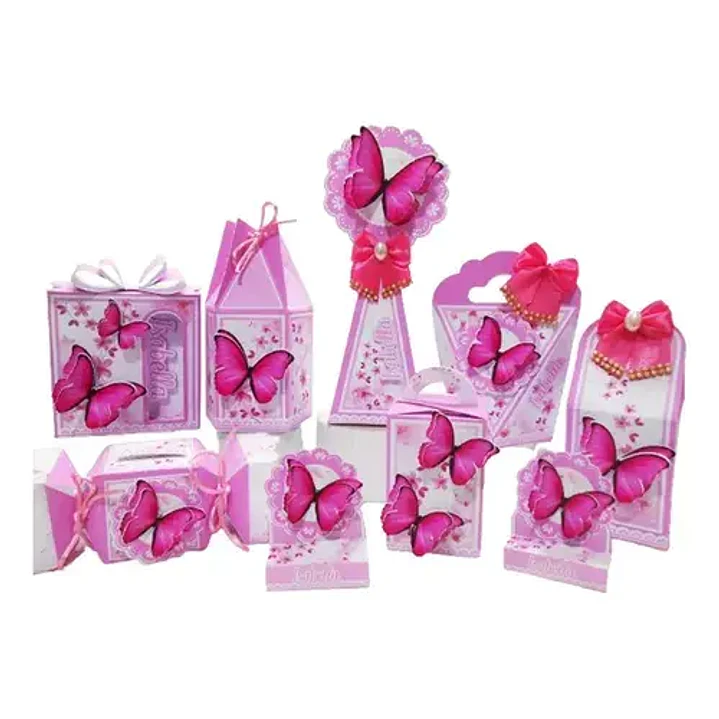 Arquivo de Corte Kit Festa Borboletas Rosa  47 | Studio + PDF 1