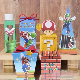 Arquivo de Corte Kit Festa Super  Mario 48  | Studio + PDF