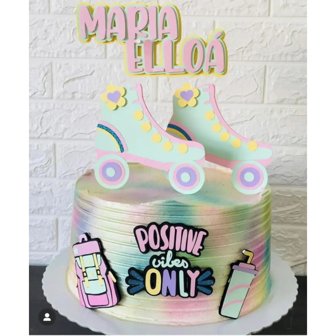 Arquivo de Corte Topo de Bolo Vsco Girl Patins 04 | Studio 1