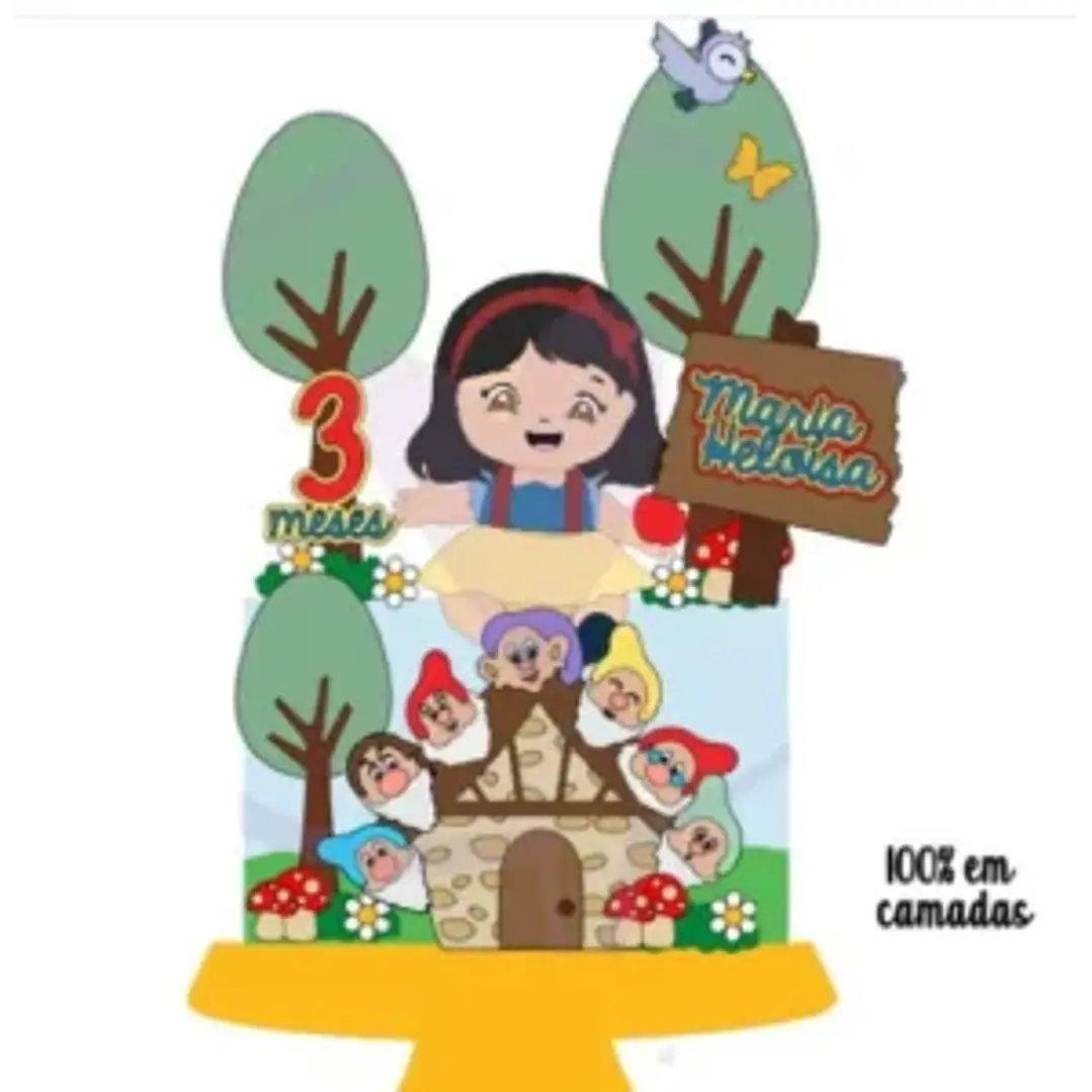 Arquivo de Corte Topo de Bolo Branca de Neve 52 | Studio 1
