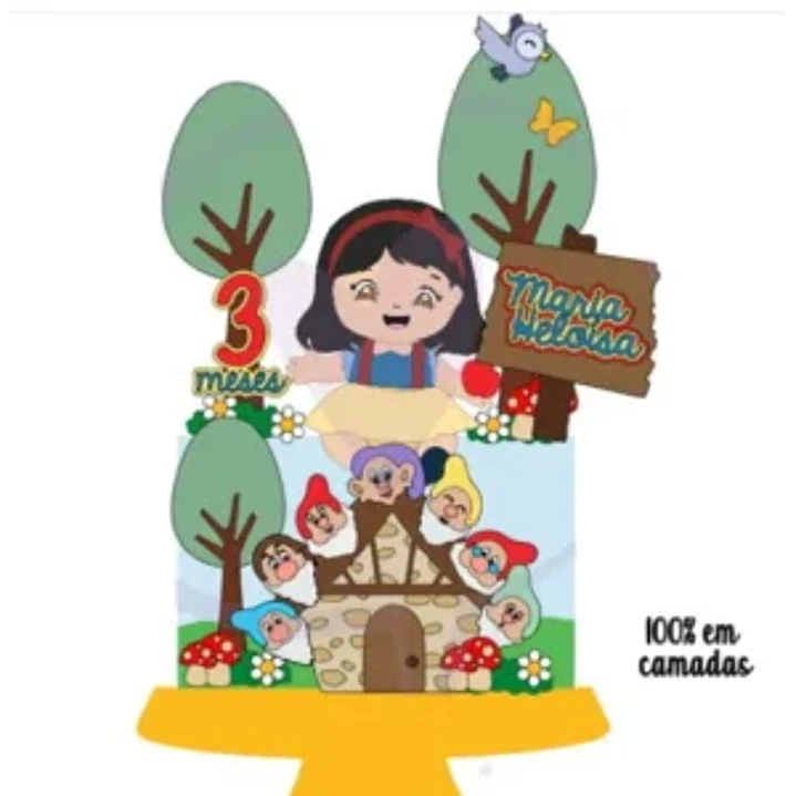 Arquivo de Corte Topo de Bolo Branca de Neve 52 | Studio 1