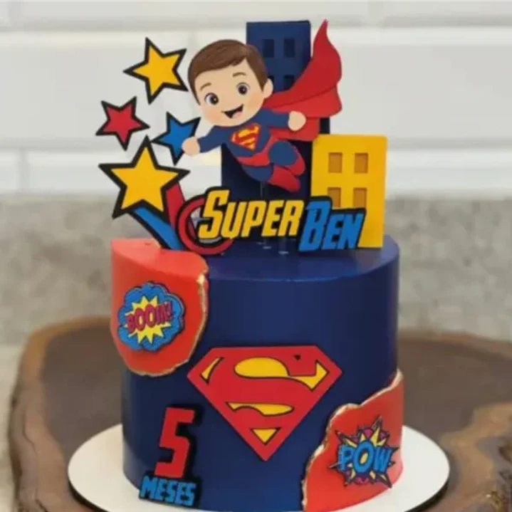  Arquivo de Corte Topo de Bolo Super Man 7 | Studio 1