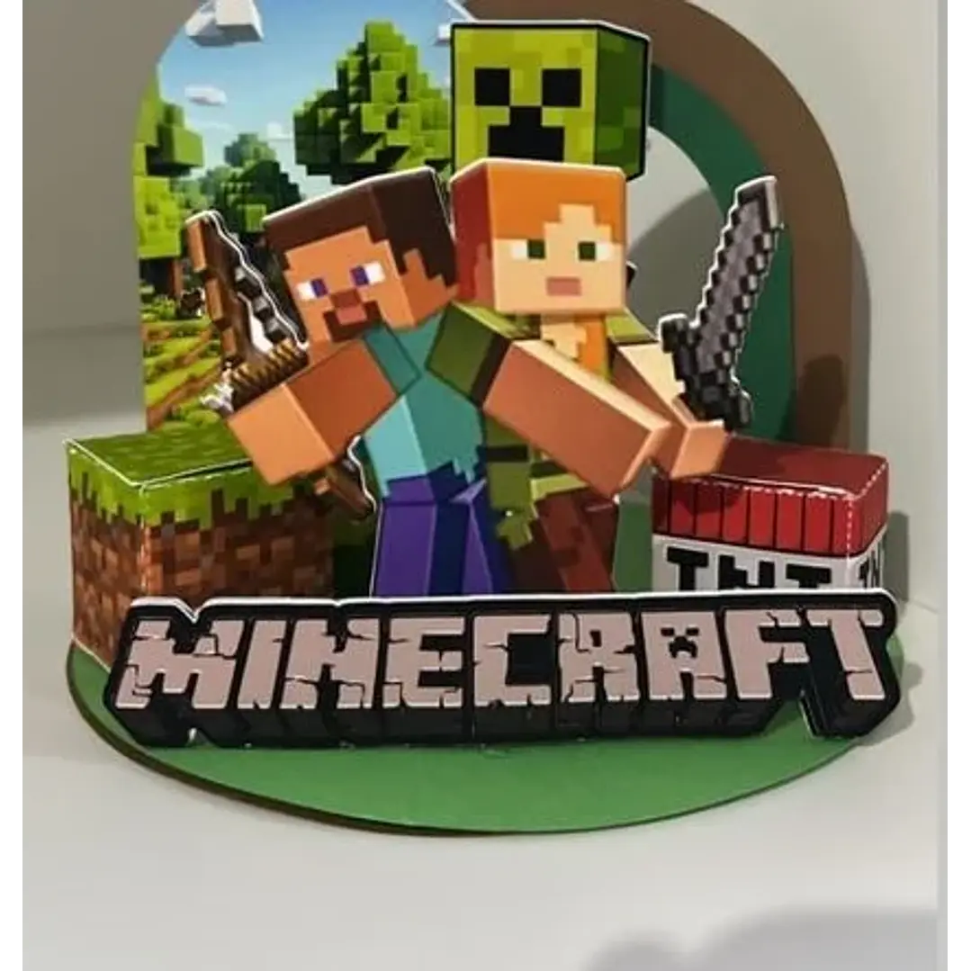 Arquivo de Corte Topo de Bolo Cenário Minecraft 1 | Studio 1