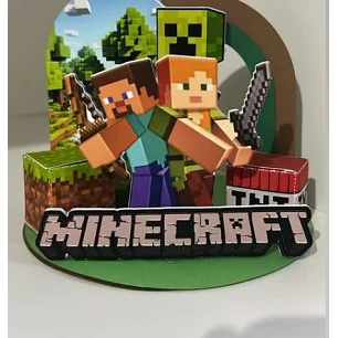 Arquivo de Corte Topo de Bolo Cenário Minecraft 1 | Studio