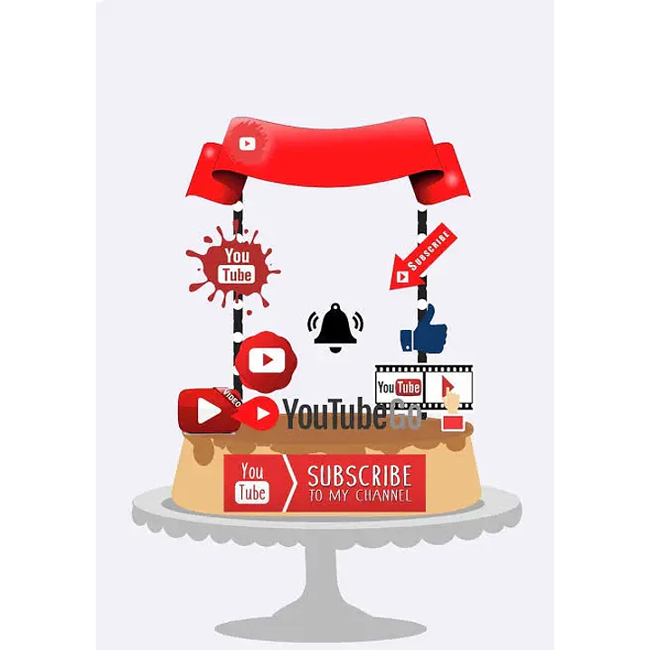  Arquivo de Corte Topo de Bolo Youtube 4 | Studio 1
