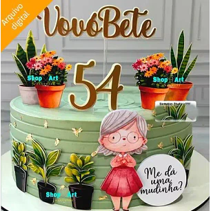 Arquivo de Corte Topo de Bolo Vovó 1  | Studio