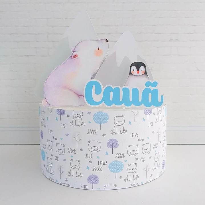 Arquivo de Corte Topo de Bolo Urso Polar 1 | Studio 1