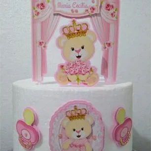 Arquivo de Corte Topo de Bolo Ursinha Princesa 4 | Studio