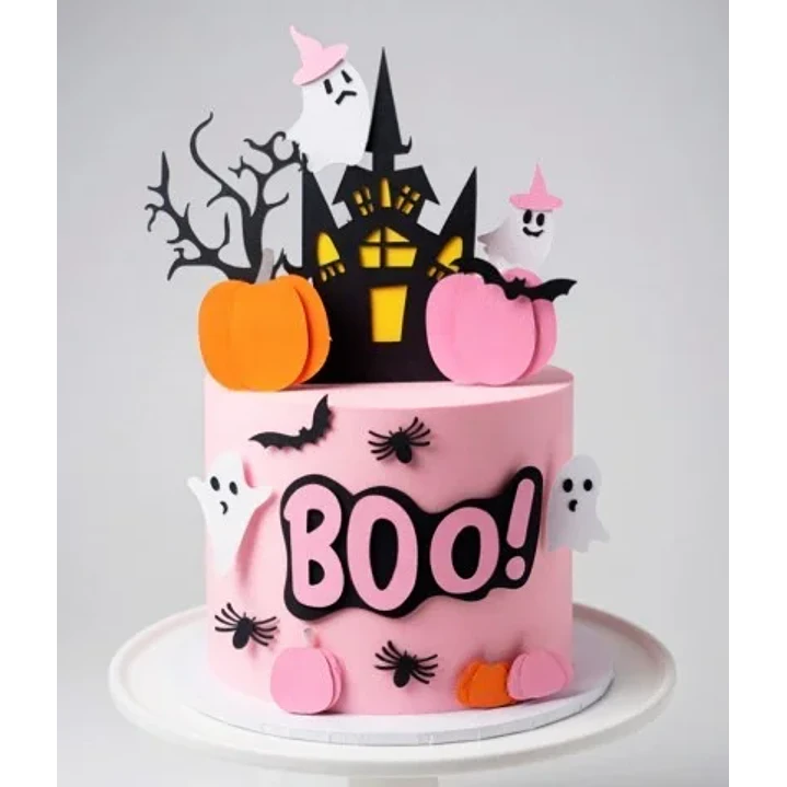 Arquivo de Corte Topo de Bolo Halloween Rosa | Studio + PDF 1