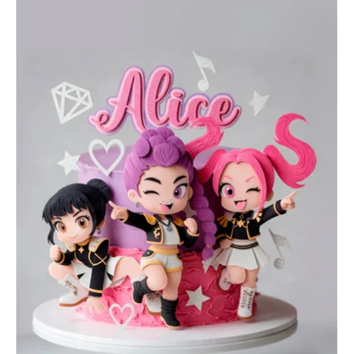 Arquivo de Corte Topo de Bolo Guerreiras do K-pop | Studio + PDF 1
