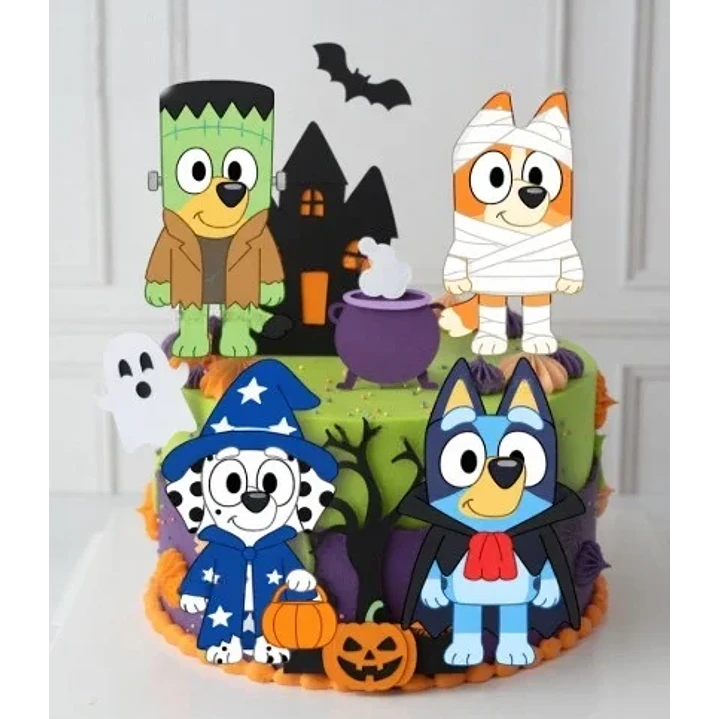 Arquivo de Corte Topo de Bolo Bluey Halloween  | Studio + PDF 1