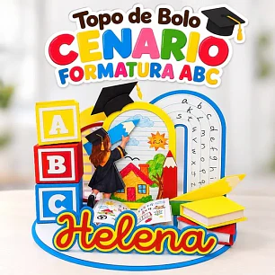 Arquivo de Corte Topo de Bolo Cenário Formatura ABC | Studio + PDF