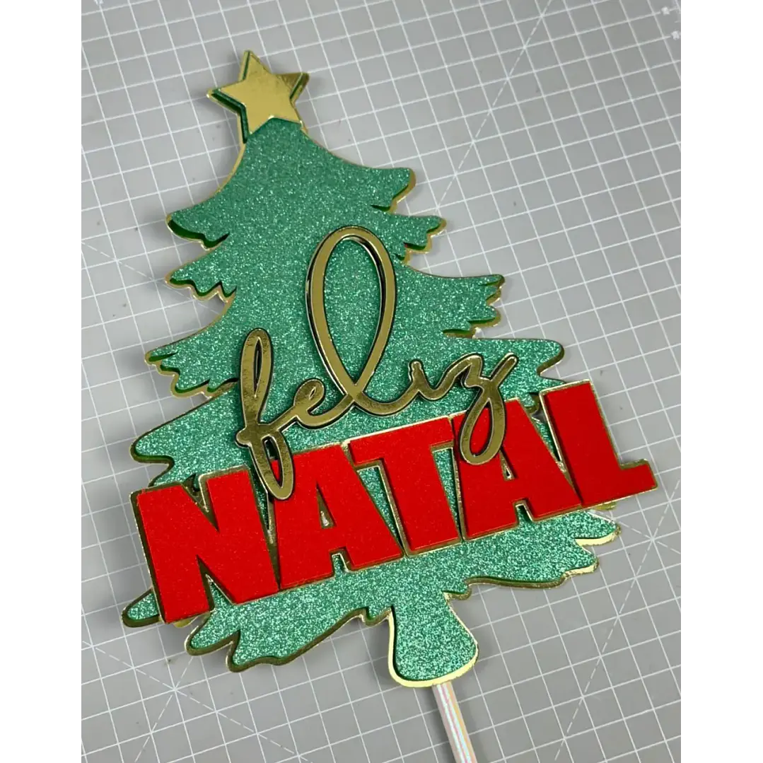 Arquivo de Corte Topo de Bolo Árvore de Natal Feliz Natal 9 | Studio + SVG 1