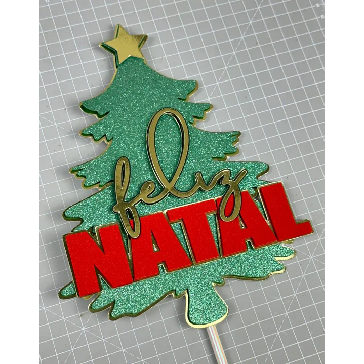 Arquivo de Corte Topo de Bolo Árvore de Natal Feliz Natal 9 | Studio + SVG 1