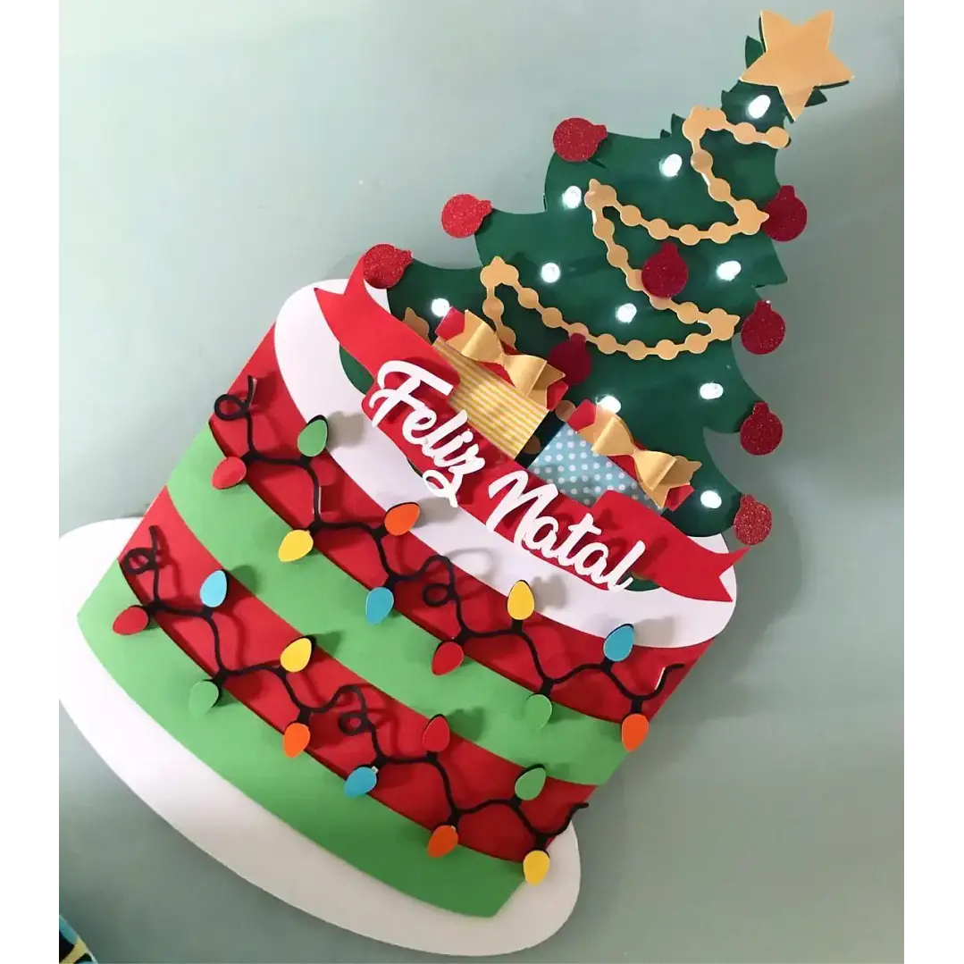 Arquivo de Corte Topo de Bolo Árvore de Natal Feliz Natal 10 | Studio 1