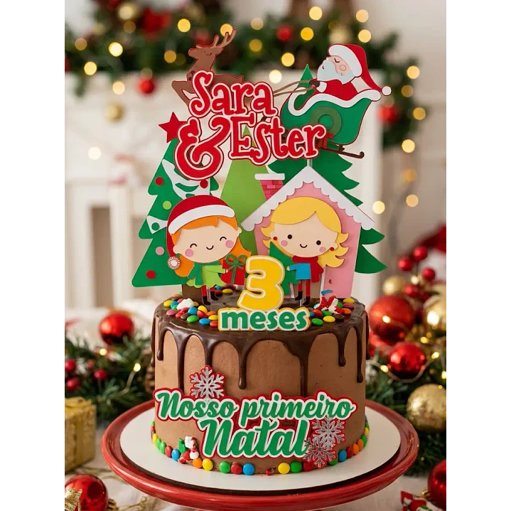 Arquivo de Corte Topo de Bolo Natal Menina 12 | Studio 1
