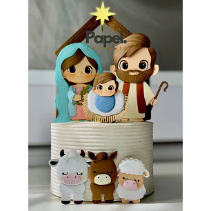 Arquivo de Corte Topo de Bolo Natal Presépio 25 | Studio + SVG