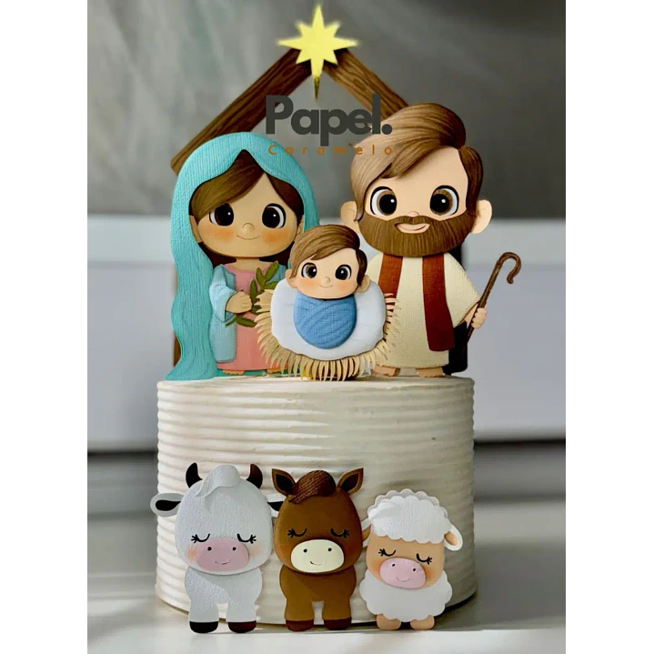 Arquivo de Corte Topo de Bolo Natal Presépio 25 | Studio + SVG 1