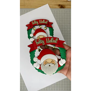 Arquivo de Corte Topo de Bolo Natal Papai Noel e Guirlanda 77 | Studio