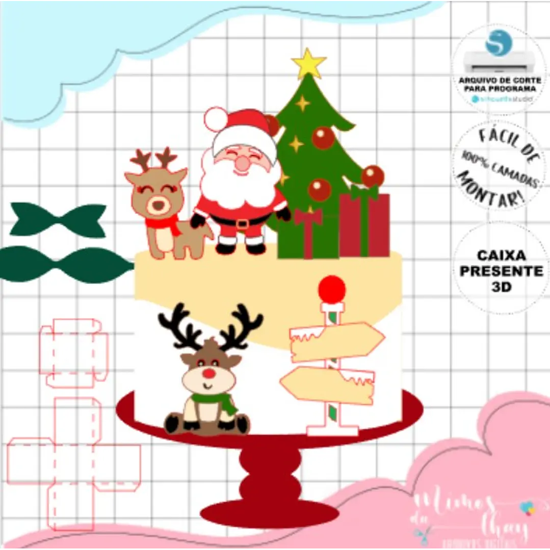 Arquivo de Corte Topo de Bolo Natal Modelo 149 | Studio 1
