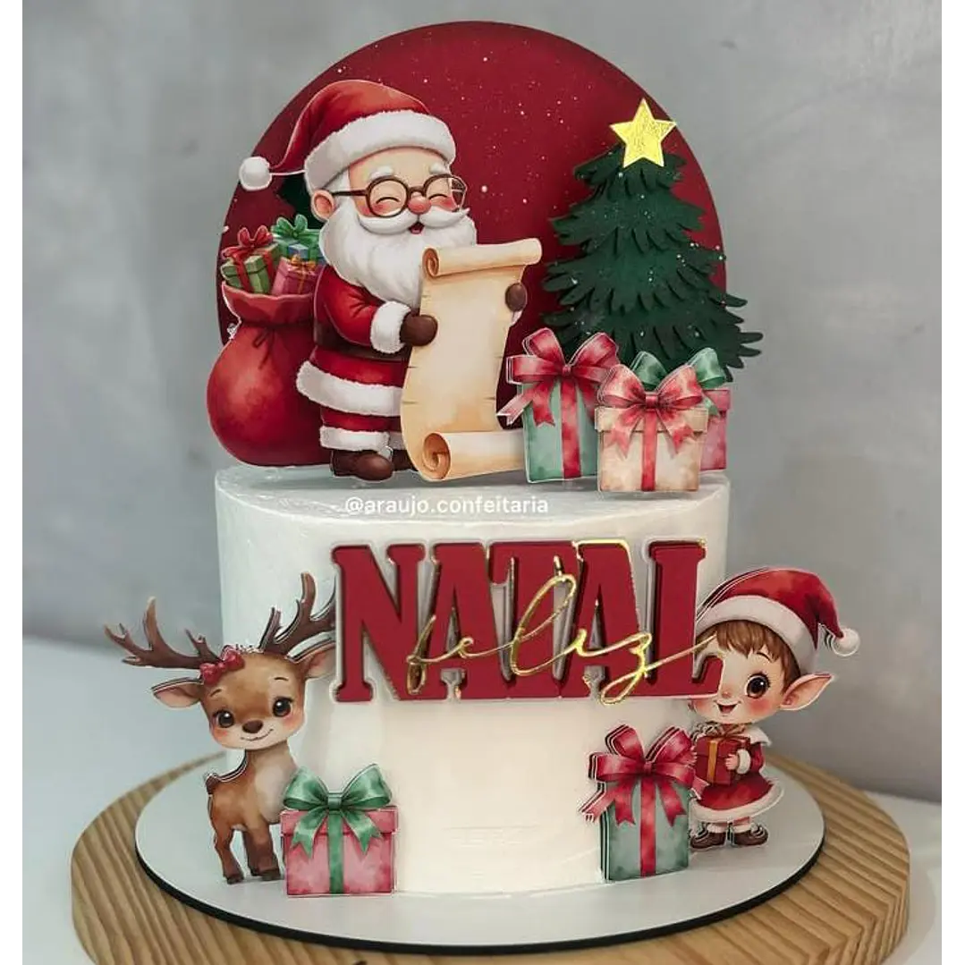 Arquivo de Corte Topo de Bolo Natal Papai Noel 79 | Studio 1