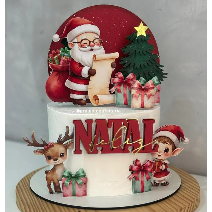 Arquivo de Corte Topo de Bolo Natal Papai Noel 79 | Studio 1