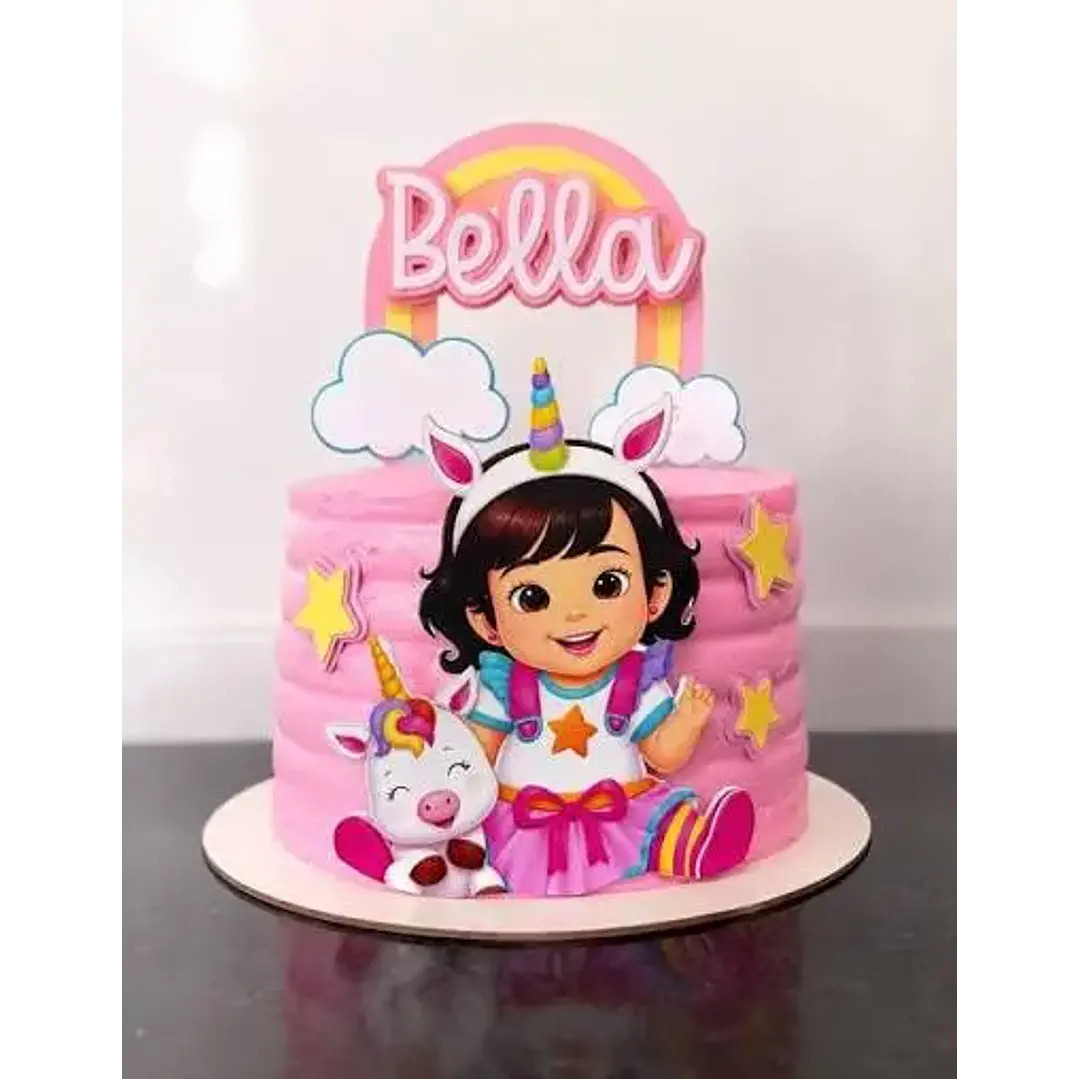 Arquivo de Corte Topo de Bolo Unicórnio Menina 5  | Studio 1