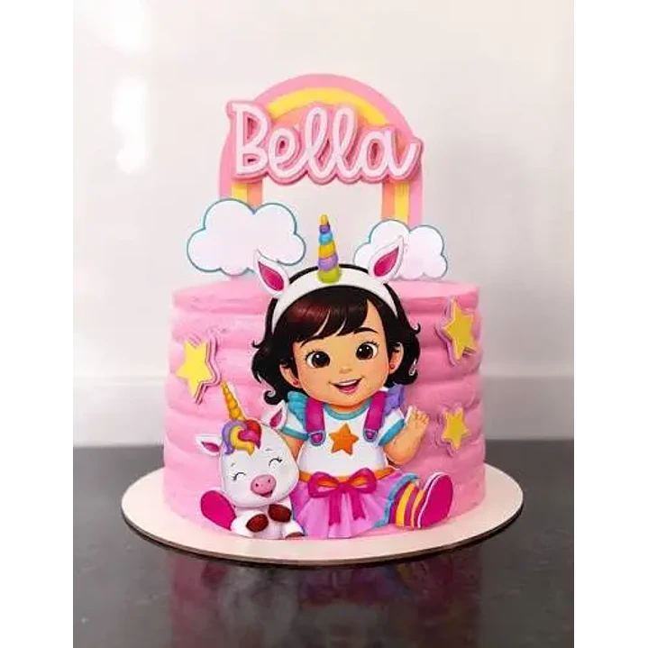 Arquivo de Corte Topo de Bolo Unicórnio Menina 5  | Studio 1