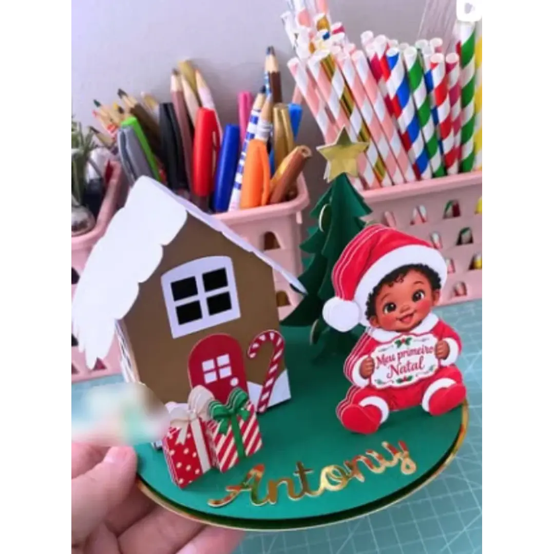 Arquivo de Corte Topo de Bolo Natal Baby | Studio + PDF + SVG 1