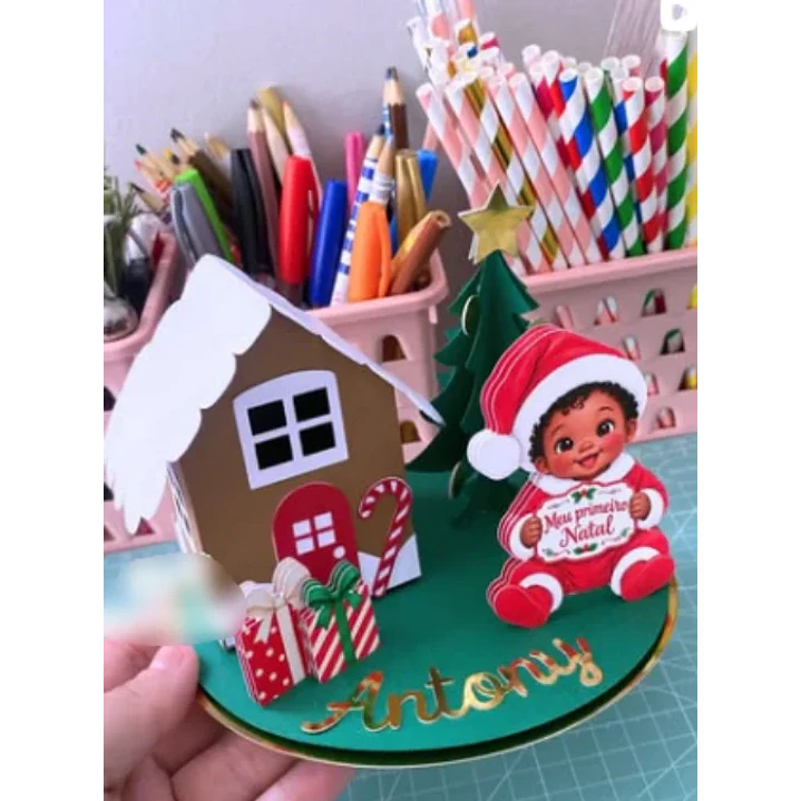 Arquivo de Corte Topo de Bolo Natal Baby | Studio + PDF + SVG 1