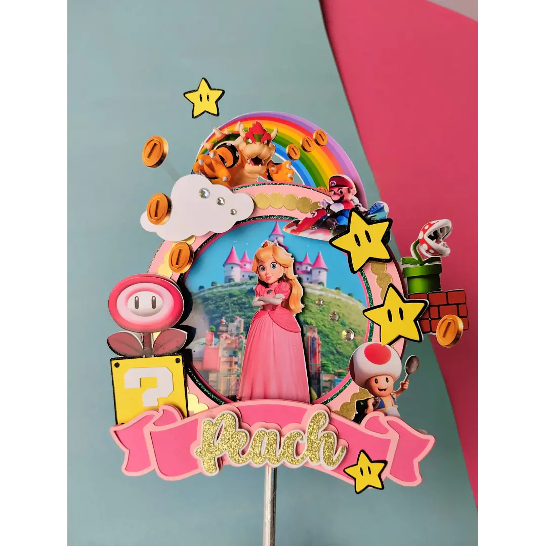 Arquivo de Corte Topo de Bolo Peach Super Mario | Studio 1